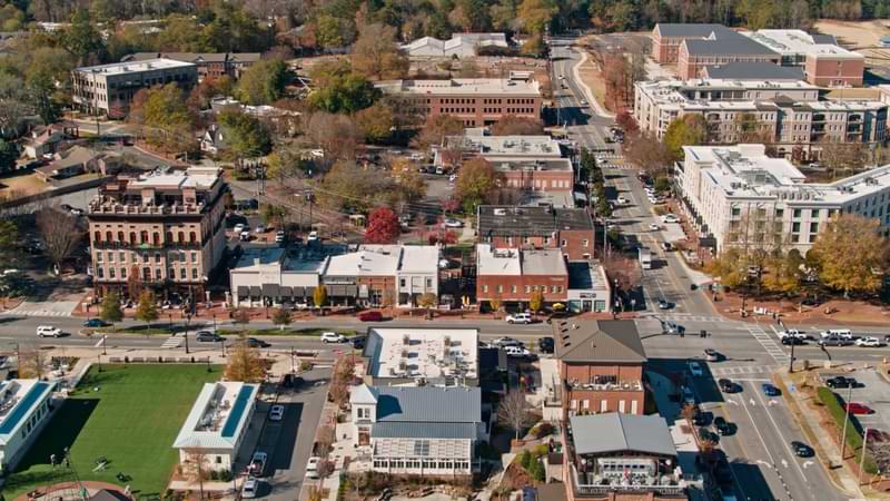 aerial view of Alpharetta, GA