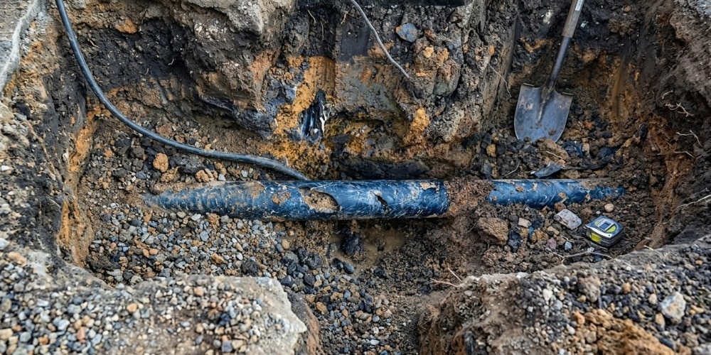 damaged underground pipe