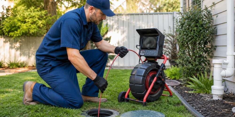 plumber in a blue uniform