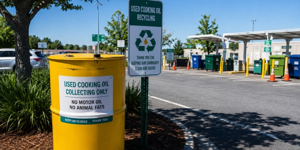 used cooking oil collection drum