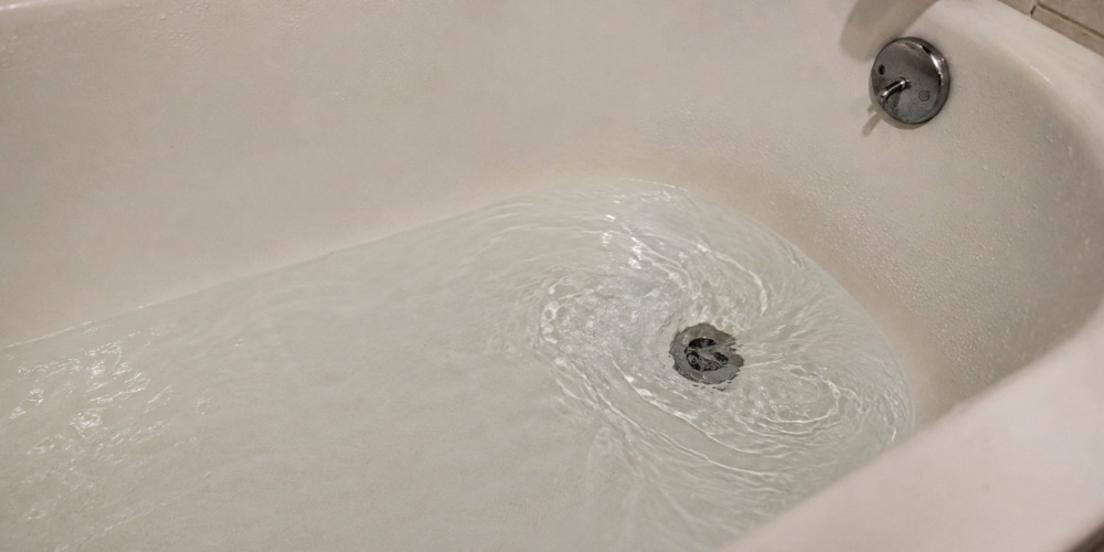 bath tub draining slowly