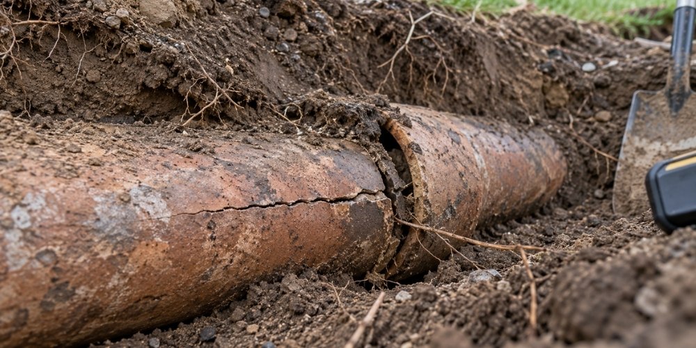 aged clay tile sewer pipe