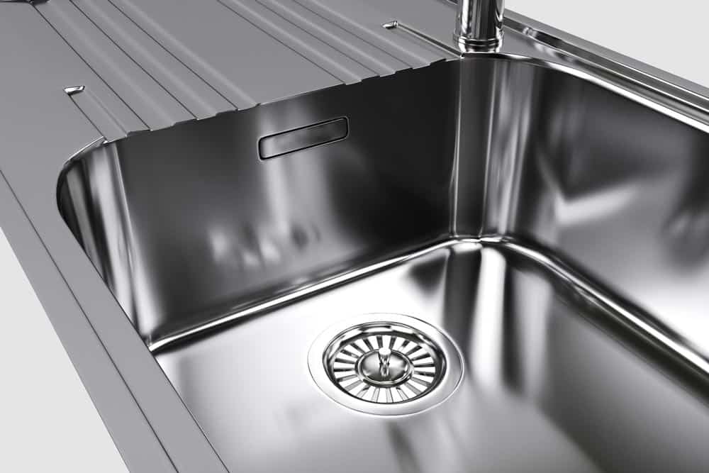 metal sink kitchen sink close up